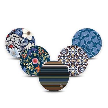 Imagem de ExpressionMed - Adesivos para Libre 3 (pacote com 5) - Feito nos EUA, impermeável, não desfia, fitas de sensor CGM pré-cortadas (tons frios)