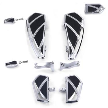 Imagem de TOPRAMETAL Kit De Estribos Phantom Floorboards Para Harley Touring Street Glide, Electra Road King, Softail (Cromados, Sem Alavanca Câmbio Freio)