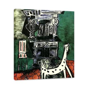 Imagem de Poltrona com murais de cachorro Diego Rivera – Arte de realismo socialista mexicano, muralista do século 90, coleção clássica do museu de Nova York para decoração de casa 40 x 48 cm