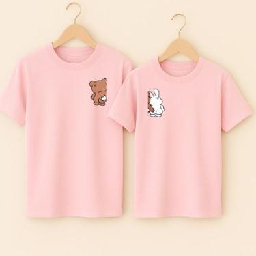 Imagem de Camiseta Algodão Amizade Estampa Ursinhos Friends Amigos Engraçado Des