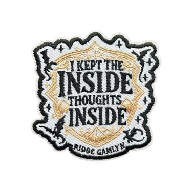 Imagem de MEIYSTICK Remendo bordado I Kept The Inside Thoughts Inside para roupas, mochilas, chapéus, jeans, bolsas, tamanho da quarta asa, 7,6 cm, remendo de ferro ou costurado, apliques de bordado, presente