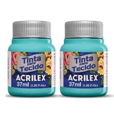 Imagem de Tinta Para Tecido Fosca Acrilex 37ml 2 Unidades Artesanato Fixação Frio Alta Cobertura – Fixação a Frio e Alta Cobertura Com Acabamento Fosco, Este Kit É A Escolha Perfeita Para Quem Busca Qualidade (Turquesa 577)