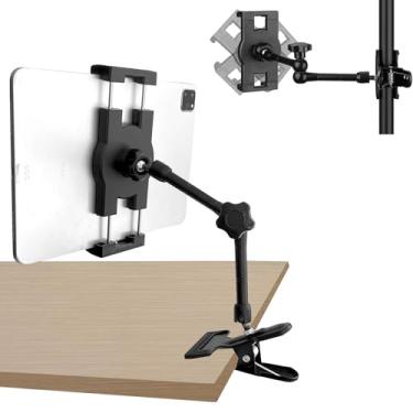 Imagem de Mippko Suporte de tablet com grampo de clipe para mesa/mesa/cavalete / placa/prateleira, compatível com iPad de 7 ~ 12,9 polegadas, Nexus/LG G Pads/Fire HD, liga de alumínio de 25,4 cm de comprimento,