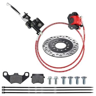 Imagem de PRO BAT Pinça de freio a disco traseira hidráulica com cilindro mestre e pastilhas de freio, sistema de rotor de disco de freio para bicicleta Quad Dirt Bike ATV Dune Buggy de 50cc 110cc 125cc 150cc