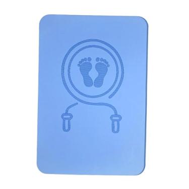 Imagem de Colaxi Tapete de pular corda, tapete de treino versátil com absorção de choque, cobertor antiderrapante de dupla face para academia doméstica, de pular para, Azul
