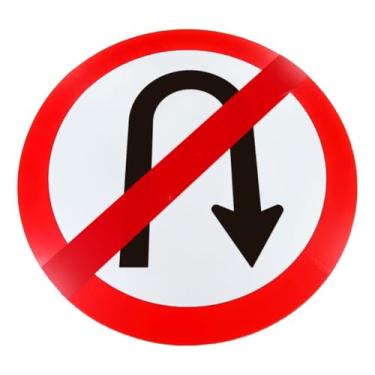 Imagem de Kit 5 Placas de Sinalização, Condomínio, Proibido Retornar à Direita, 50cm, em ACM 3mm (alumínio composto)