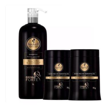 Imagem de Kit Haskell Cavalo Forte Shampoo 1l + 2 Máscaras Cavalo 900g