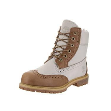Imagem de Timberland Women's 6 Inch Premium Brogue Tan/Off White Boot 7 Women US