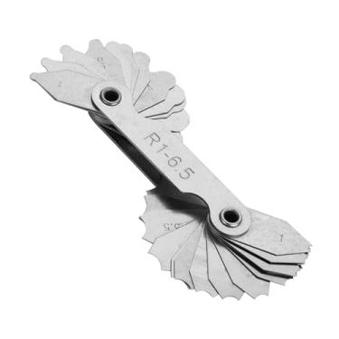 Imagem de ZJchao Conjunto de Medidores de Raio, Aço Inoxidável Bitola de Bitola de Perfil Externo Côncavo Interno Convexo Ferramenta para Ferramentas e Fabricantes de Matrizes Verificação (R1-6,5mm)