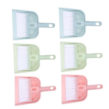 Imagem de Veemoon 6 conjuntos de mini vassoura e escova de limpeza para pá de lixo de mesa, design simples para uso