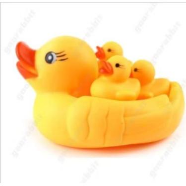 Imagem de Brinquedo Infantil Kit 4 Peças Pato De Borracha Flutuador e Brinquedo 