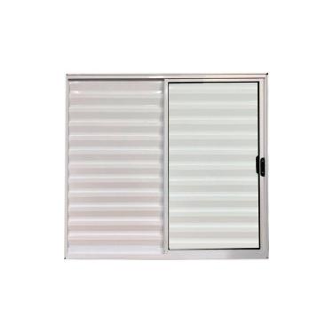 Imagem de Veneziana 3 Folhas Branco 100x150 Linha 18 Esmeralda