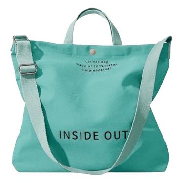 Imagem de Ghsiuly Bolsa de lona feminina – bolsa de dentro para fora, bolsa transversal grande de lona, bolsa de ombro para trabalho, viagem, casual