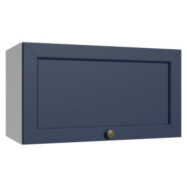 Imagem de Armário Aéreo 1 Porta Basculante Branco/azul Vik Madesa.