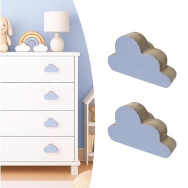 Imagem de 2 Puxadores Nuvem Céu Infantil Gaveta Móveis Cômoda Armário - Souvenir