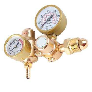 Imagem de Regulador de CO2 e regulador de argônio: para soldagem a gás, válvula redutora de pressão de cilindro 4500Psi com medidor de vazão TIG MIG, saída de 6,605 GPM