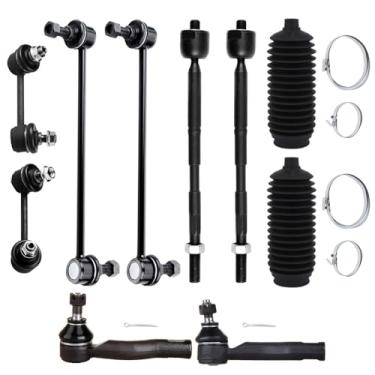 Imagem de SCITOO Kit de suspensão de 10 peças para 2005-2010 para Scion tC Front Inner Outer Tie Rod End Swing Bar End Link Boot