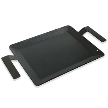 Imagem de Chapa de aço carbono – Substituição para panelas fabricadas – Chapa de cozinha premium universal para churrasqueiras a gás e carvão, fogão a gás e indução – 35 x 26 cm