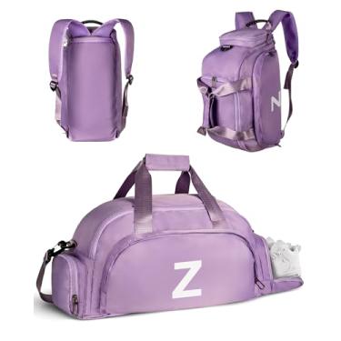 Imagem de Vogewood Presentes de aniversário para meninas de 4, 5, 6, 7, 8, 9, 10, 11, 12 e 13 anos, bolsas de ginástica com compartimento para sapatos, bolsa esportiva personalizada para meninas, monograma para