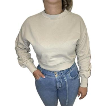 Imagem de Blusa Feminina Lunender Moletom Básica Cropped - 00083-Feminino