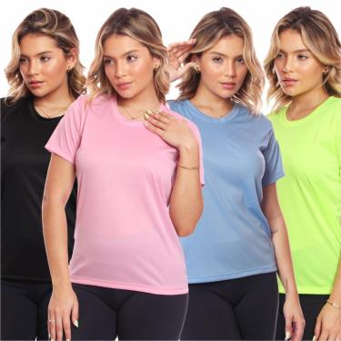 Imagem de Kit 4 Camisas Academia Esportiva Com Proteção Uv Feminina-Feminino