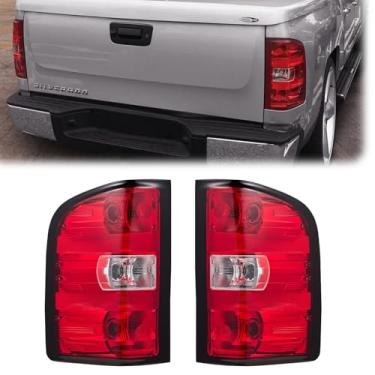 Imagem de WEISIGAO Luzes traseiras compatíveis com Chevy Silverado 1500 2500HD 3500HD 2007-2014 (apenas novo estilo de carroceria 2007), GMC Sierra 3500HD 2007-2013; 1 par (esquerda + direita), par (OE sem
