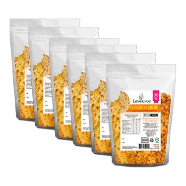 Imagem de Kit 6X: Flocos de Milho com Açúcar Mascavo Sem Glúten Leve Croc 250g