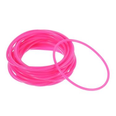 Imagem de PATIKIL Pulseiras de silicone gelatinosas, pacote com 60 pulseiras de borracha arco-íris que brilham, néon dos anos 80, para lembrancinhas de festa, jogos de times esportivos e adolescentes, rosa