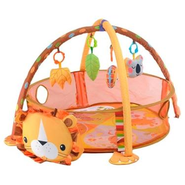Imagem de Tapete de Atividades 3 em 1 com Piscina de Bolinhas para Bebês, Colorido, Resistente (Leão)