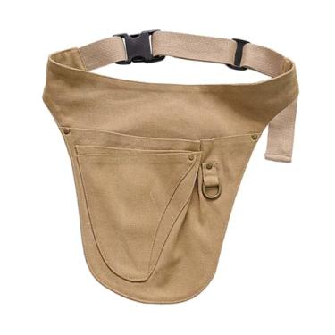 Imagem de Fenteer Cinto de ferramentas Bolsa de ferramentas portátil resistente ao desgaste Bolsa de multifuncional de cintura para eletricista Agricultor Carpinteiro, Cáqui