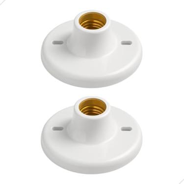 Imagem de Plafon de Teto PVC com Soquete Porcelana E27 tipo Plafonier Branco para Lâmpada Bivolt (2)