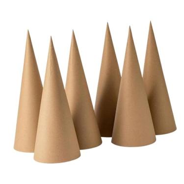 Imagem de CarpNettore 6 Cones de Papel Machê, Abertos Na Parte Inferior, Decorações Criativas para árvores de Natal, para Fazer Artesanato, Pintar E Decorar Chapéus de Fest, 25cm