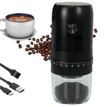 Imagem de Moedor de Café Portátil Recarregável com 40 Níveis Ajustáveis, Moagem Cerâmica Profissional, Bateria 1800mAh para Viagem, Escritório e Camping (18 a 25 copos)