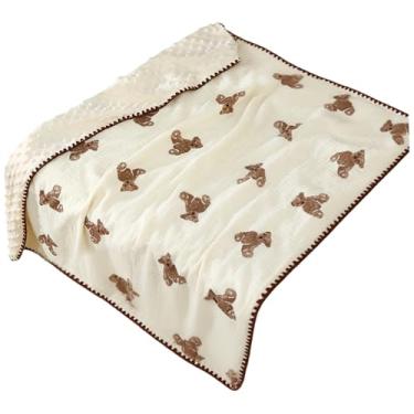 Imagem de Cobertor de urso para bebê, 99 x 99 cm, macio e confortável, edredom de berço lavável na máquina para crianças, meninos, meninas, recém-nascidos, cobertores
