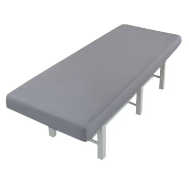 Imagem de Lençol de mesa de massagem reutilizável premium 189 x 80 cm, protetor de lençol com elástico para esteticista e mestre, à prova d'água e à prova de óleo, manchas, lavável na máquina (cinza, 189 x 80