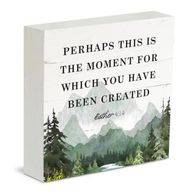 Imagem de corner wind Placa De Mesa Cristã, Caixa Rústica Para Decoração Mesa, Cristã Escritório Em Casa, Arte Com Versículos Bíblicos, Ester 4:14 - Talvez Este Seja O Momento Qual Você Foi Criado