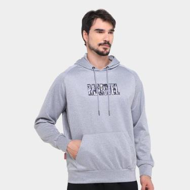 Imagem de Moletom Mooncity Marvel Masculino, Cinza claro, G