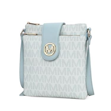 Imagem de MKF Collection Bolsa tiracolo feminina, bolsa de ombro de couro vegano da Mia K, Wrigley azul claro, Medium, Wrigley