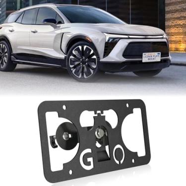 Imagem de Suporte de placa de carro para para-choque dianteiro compatível com Chevy Blazer 2019-2024, sem furadeira, grade frontal, moldura para placa de licença, kit de montagem para carro, acessórios para