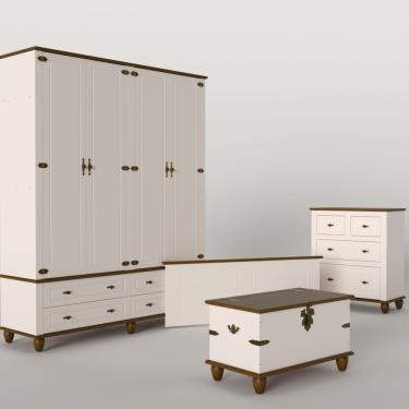 Imagem de Quarto Completo Retrô Off White-nogueira