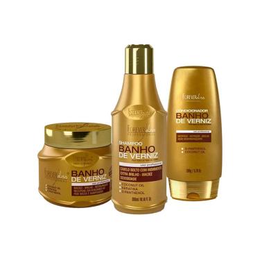 Imagem de Kit Banho de Verniz Shampoo, Cond e Másc. 250g Forever Liss