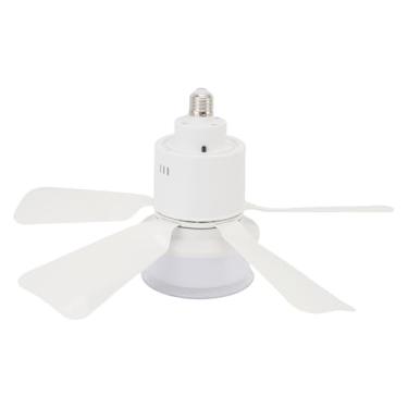 Imagem de Zhjvihx Ventilador de Teto Com Lâmpada de Ventilador de LED Moderno e Leve e Diminuída Com Controle Remoto, Função do Temporizador de Aplicativos, Operação Silenciosa para Casa, Base (Branco)