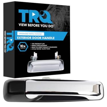 Imagem de TRQ Maçaneta externa do lado do passageiro preta e cromada compatível com Jeep Commander 2006-2010 2005-2010 Grand Cherokee