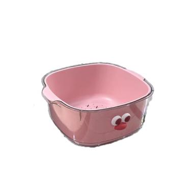 Imagem de Cesta de frutas de camada dupla para limpeza e drenagem de água doméstica cesta de louça para cozinha