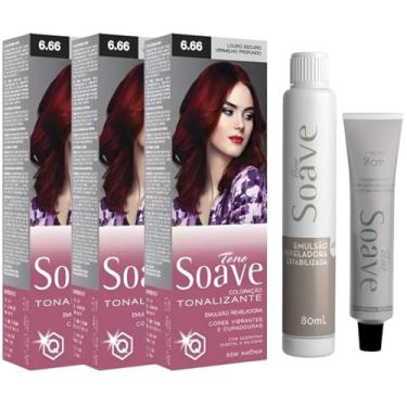 Imagem de Coloração Capilar Tonalizante Sem Amônia Tono Soave Capelli 3 Und (6.66 Louro Escuro Vermelho Profundo)