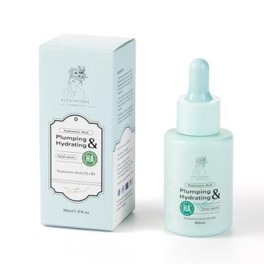 Imagem de Evita Natural Cosmetics Sérum de ácido hialurônico hidratante 100% natural com vitamina B5 para rosto e pescoço. Testado dermatologicamente, livre de crueldade, sem parabenos - 30 ml