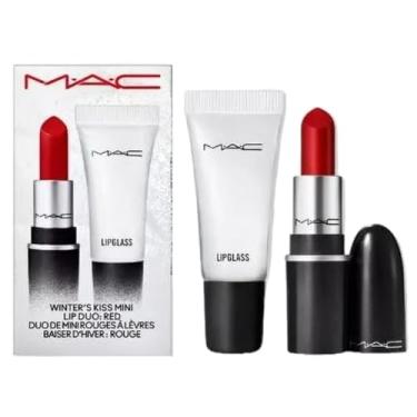 Imagem de MAC Cosmetics Edição Limitada Winter's Kiss Mini Lip Duo - Vermelho Retro Matte Batom Rubi Woo e Lipglass Transparente