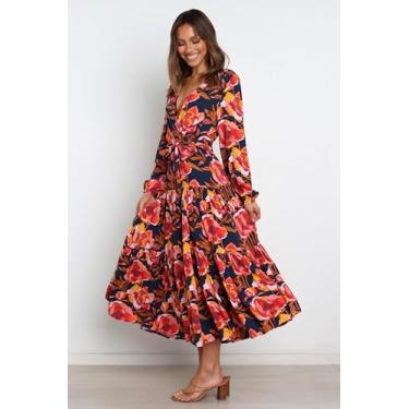 Imagem de Petal & Pup Vestido balsa feminino, Floral azul-marinho, M