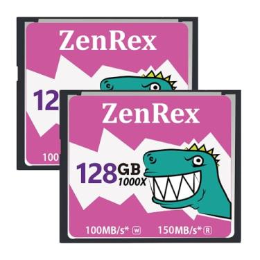 Imagem de ZenRex Pacote com 2 cartões de memória Compact Flash de 128 GB, cartão CF UDMA de alta velocidade para Camere