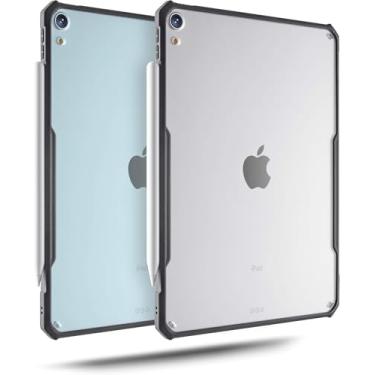 Imagem de TineeOwl Capa para iPad Air de 11 polegadas M3/M2 (2025/2024), 5/4 Gen 27.7 cm (2022/2020), ultrafina, transparente fosca, suporta carregamento Apple Pencil e Touch ID, amortecedor de TPU (preto/fosco